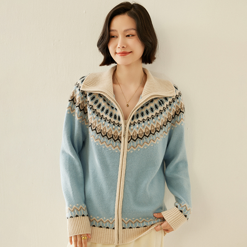 Wool Coat Peacoat - Cardigã Feminino de Manga Longa 100%