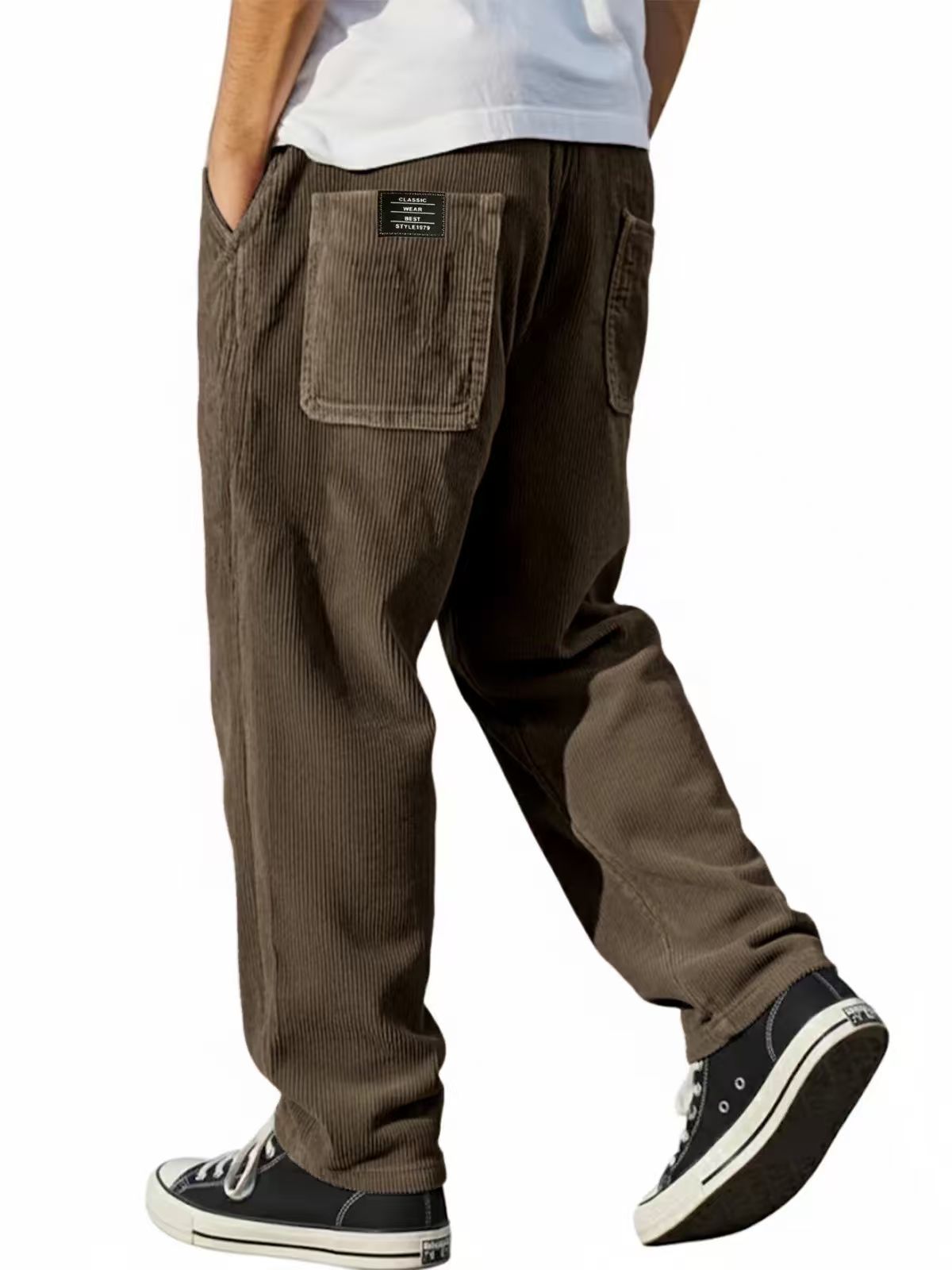 Calças masculinas de outono, m - Corduroy Pant Warm avaliação e preço