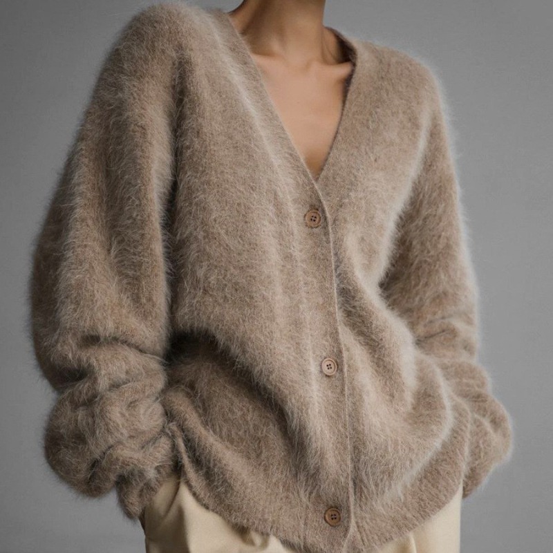 Cardigã de malha com decote em - Wool Coat Peacoat avaliação e preço